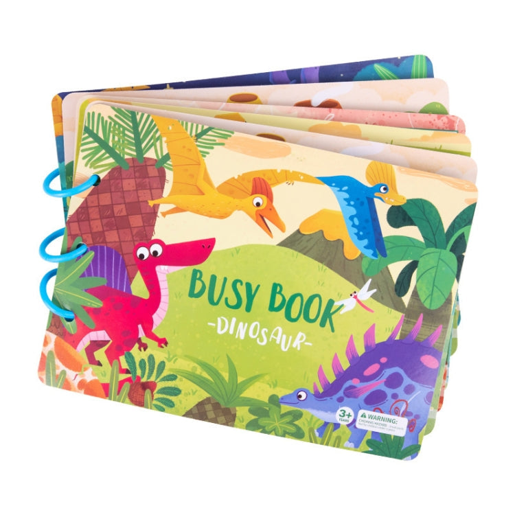 Children Early Teaching Cartoon Intelligence Development Toys Repeatedly Paste Book, Dinosaur, Farm, Traffic, Life