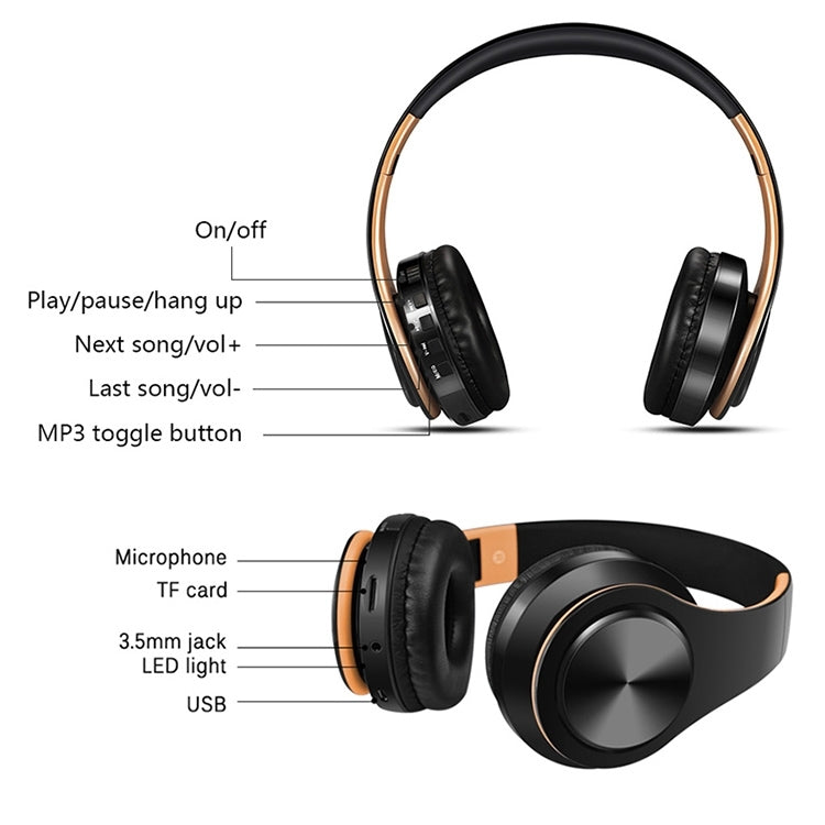 LPT660 Bluetooth Wireless Headset HIFI Stereo Sports Headphones, LPT660 (Black+Green), LPT660 (White Rose Gold), LPT660 (Black Orange), LPT660 (Black Pink), LPT660 (Black Gold), LPT660 (Black Rose Gold), LPT660 (White Red), LPT660 (White Blue)         ...