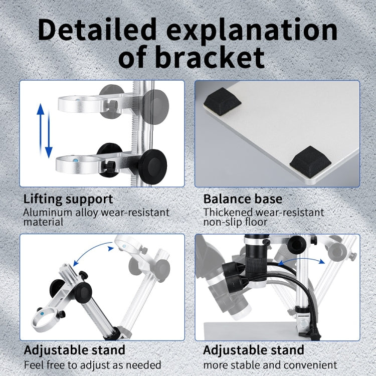 G1600 1-1600X Magnification 9 Inch Electron Microscope, Style:, Without Battery US Plug, Without Battery EU Plug, Without Battery UK Plug, Without Battery AU Plug, With Battery US Plug, With Battery EU Plug, With Battery UK Plug, With Battery AU Plug