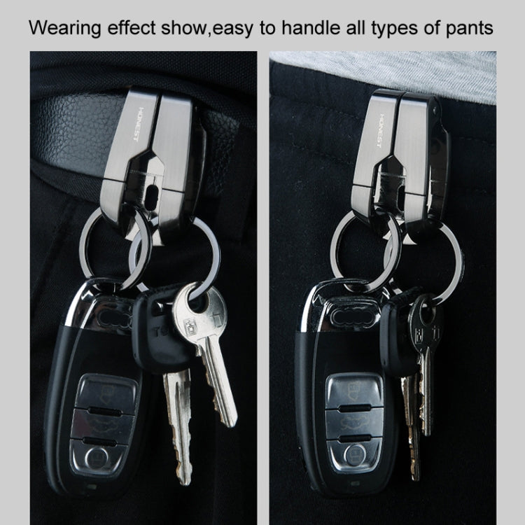 HONEST Metal Spring Clip Keychain Car Key Holder Waist Hanging Buckle(White)