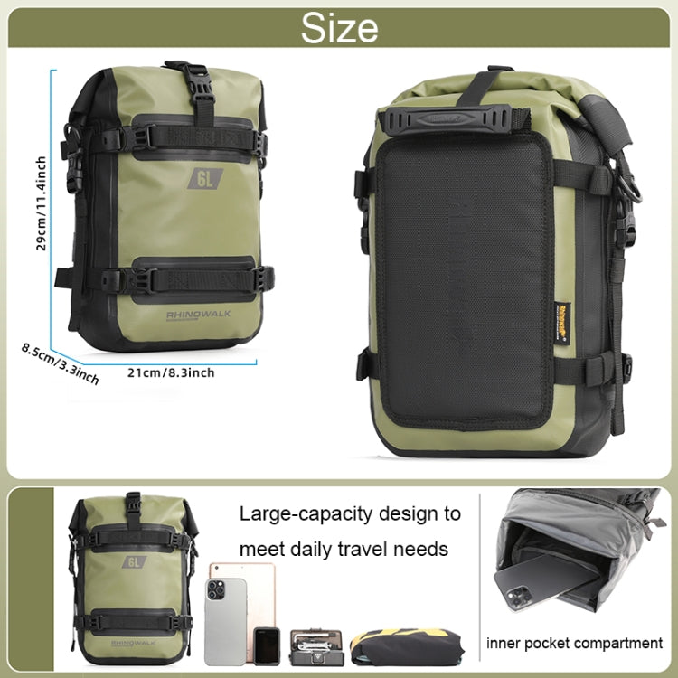 Rhinowalk MT2206 6L Waterproof Motorcycle Bumper Bag Outdoor Riding Bag(Black)