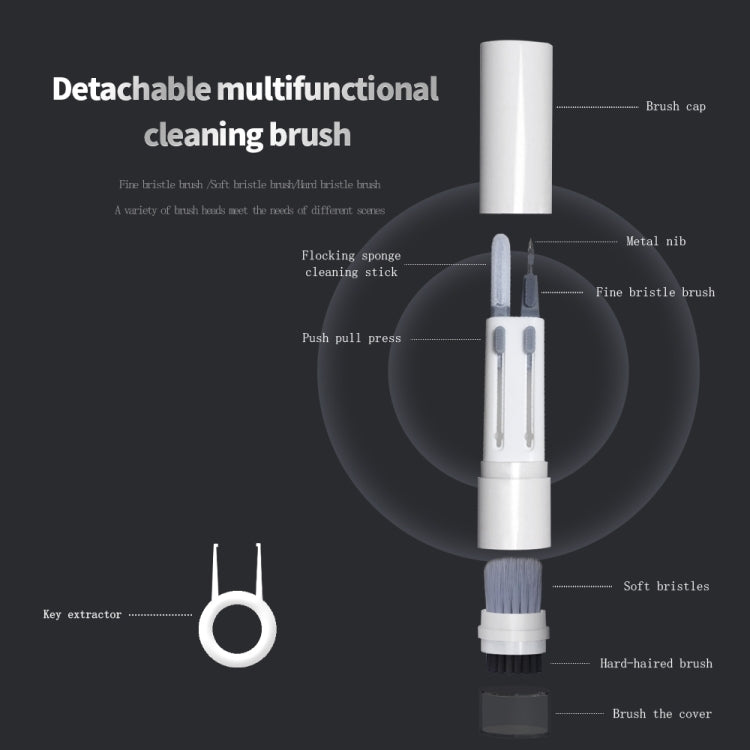 SYT-05 6-in-1 Bluetooth Earphone Clean Pen Brush Computer Keyboard Cleaning Tool, SYT-05