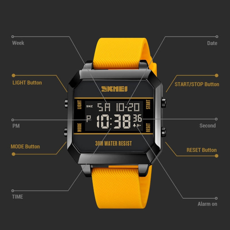 SKMEI 1848 Fashion Multifunctional Student Sports Waterproof Men Watch, 1848(Red), 1848(Black), 1848(Yellow)