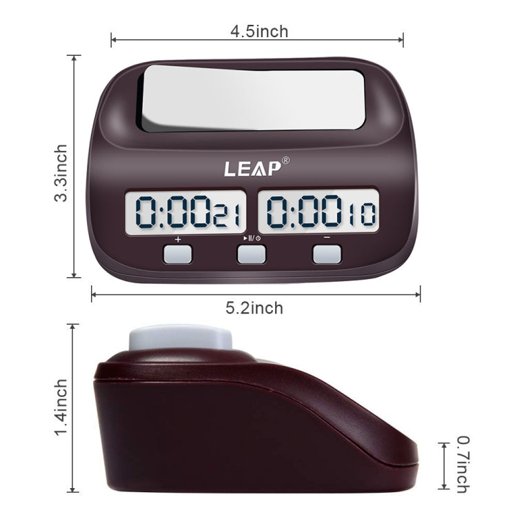 LEAP PQ9907S Chess Clock International Chess Go Clock(Wine Red)