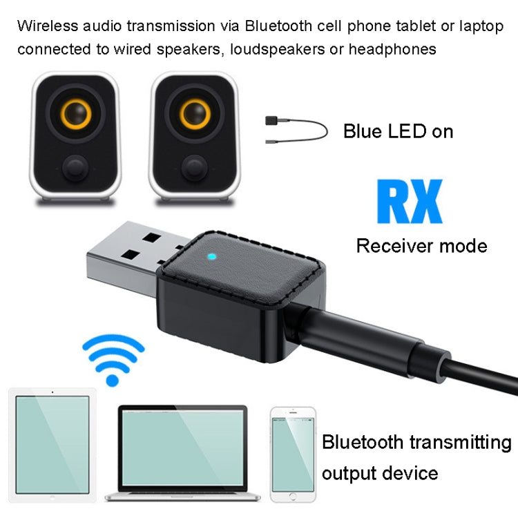 RX-TX-413 USB Bluetooth Receiving Launch 2 In 1 Adapter(White)