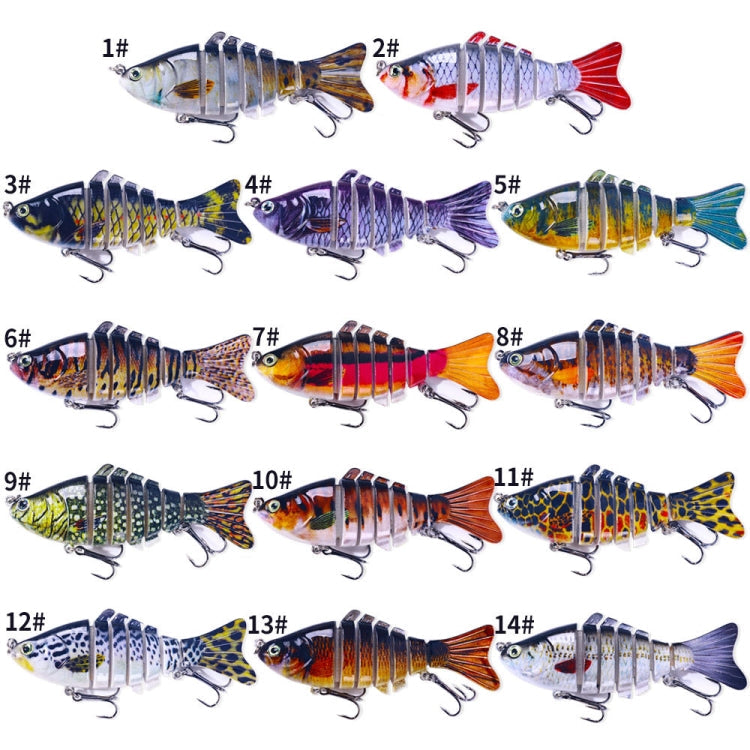 HENGJIA JM062 7 Section Fish Fake Lures VIB Minnow Fishing Lures, Size: 10cm 15g(7)