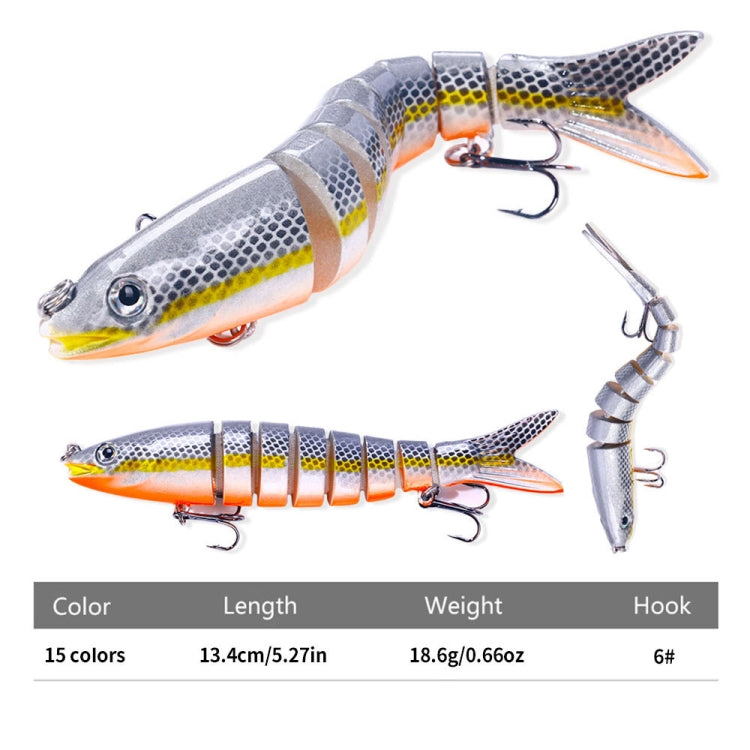 HENGJIA JM063 Multi-Section Fake Bait 8 Section Sinker Lures, Size: 13.4cm 18g(5)