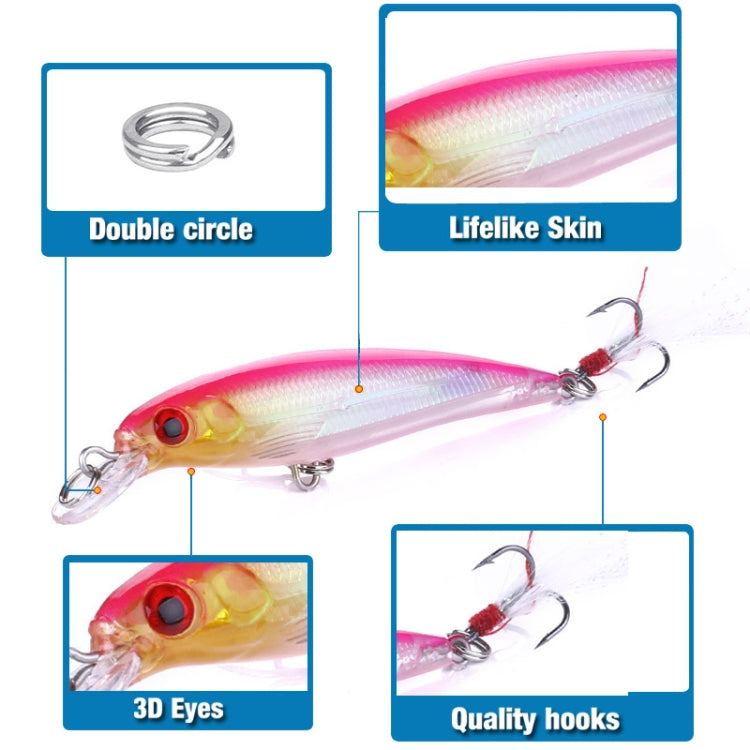 HENGJIA MI094 Simulation Laser Fake Lures Minnow Fishing Baits, Color: 6
