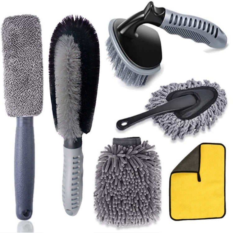 6pcs/Set Gloves Dusting Tire Brush Car Cleaning Brush Set(B Model)