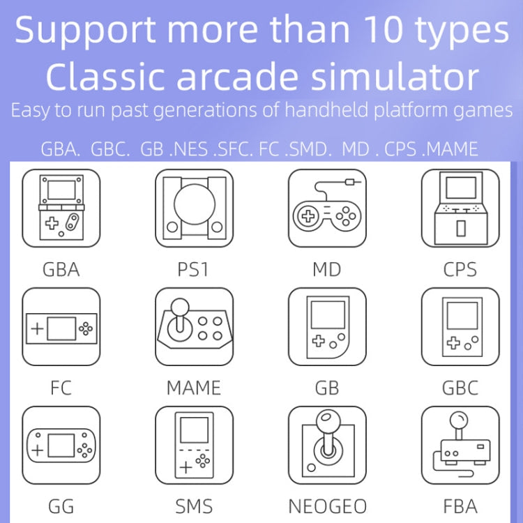 RG3000 Handheld Game Console Support Double Handle Mini Game Console, RG3000 Pink, RG3000 Gray, RG3000 Purple, RG3000 Green, RG3000 Yellow