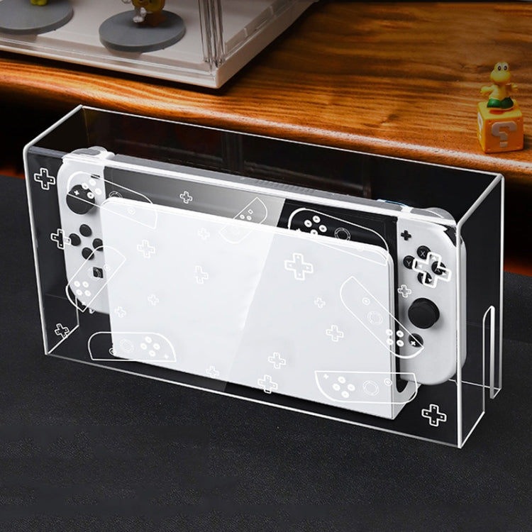 035 for Nintendo Switch/Oled Game Console Display Luminous Base Dustproof Cover, Spec:, Light Base, Transparent, White Label, Black Label, Handle, Jet Warrior, Noble, Gengar
