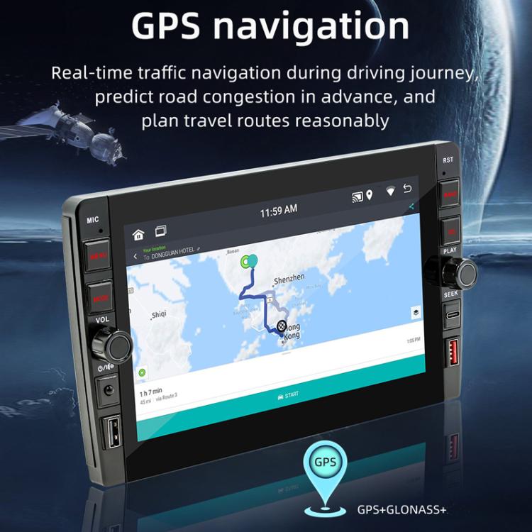 8 inch Bluetooth FM Radio Car MP5 Android Navigation Machine, 2+64G
