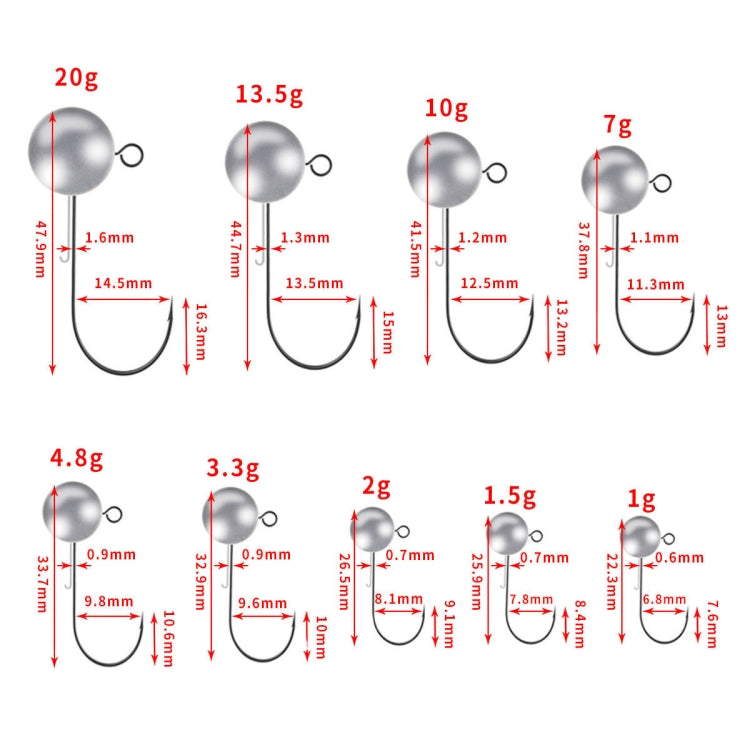 HENGJIA JI035 4pcs 20g Lead Head Hook Fishing Gear Lua Anti-drop Hooks