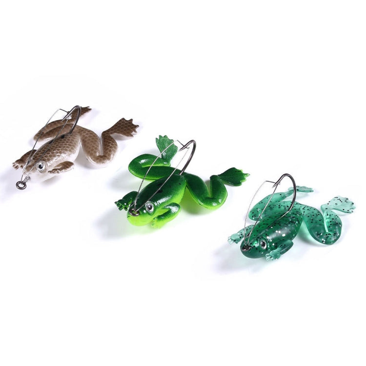 HENGJIA FO100 10pcs Anti-Hanging Bottom Floating Frog Black Fish Fake Bait Thunder Frog Bait, Size: 6cm 5g(Dark Green)