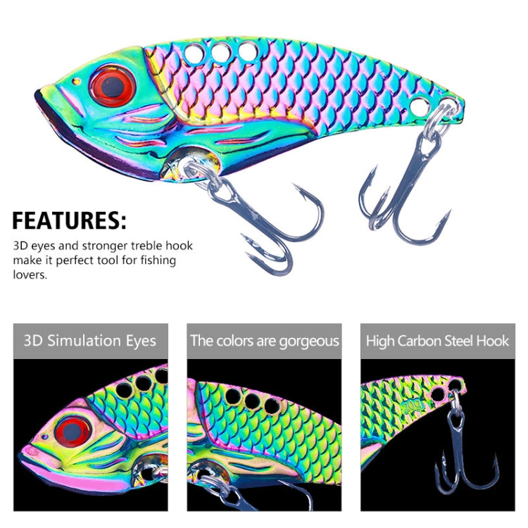HENGJIA Metal VIB Micro-Bait Sequin Full Swimming Layer Fake Bait, Specification: 3g(With Fish Scale)