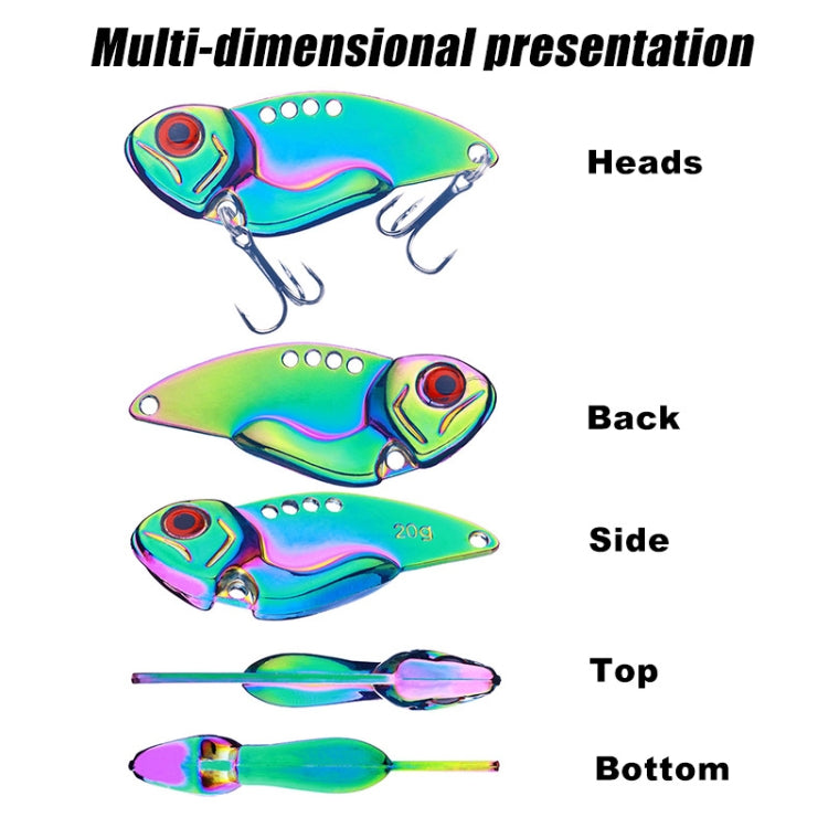 HENGJIA Metal VIB Micro-Bait Sequin Full Swimming Layer Fake Bait, Specification: 3g(Without Fish Scale)