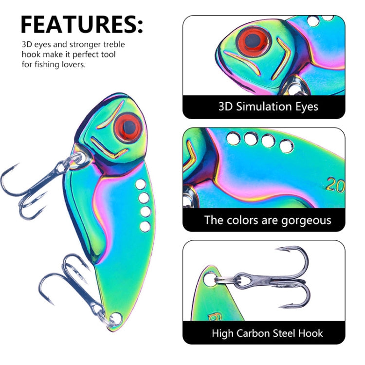 HENGJIA Metal VIB Micro-Bait Sequin Full Swimming Layer Fake Bait, Specification: 3g(Without Fish Scale)