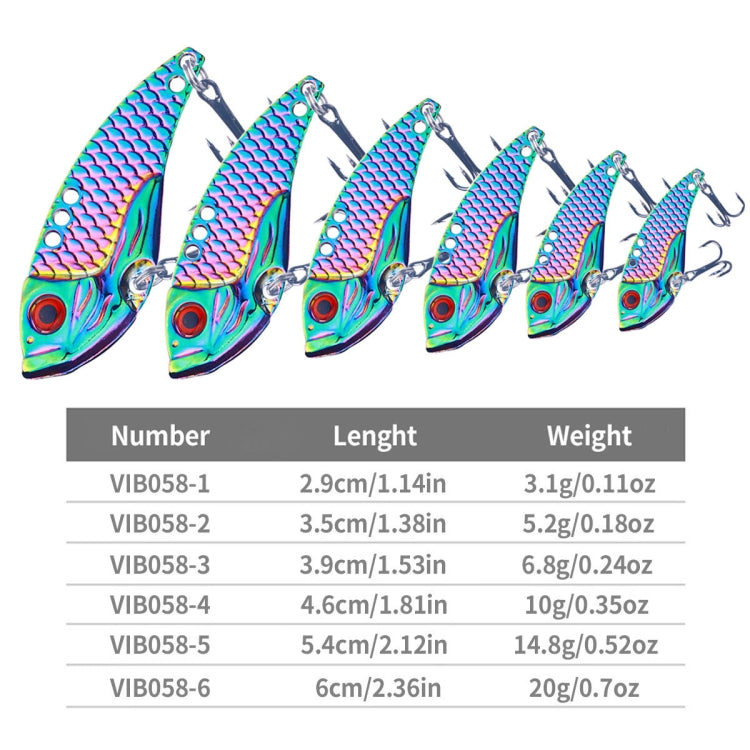 HENGJIA Metal VIB Micro-Bait Sequin Full Swimming Layer Fake Bait, Specification: 3g(With Fish Scale)