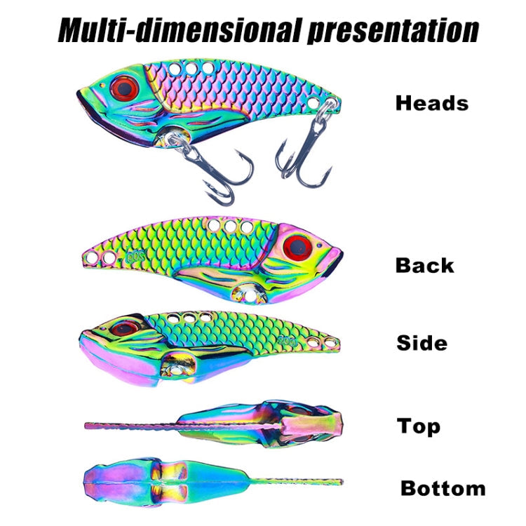 HENGJIA Metal VIB Micro-Bait Sequin Full Swimming Layer Fake Bait, Specification: 7g(With Fish Scale)