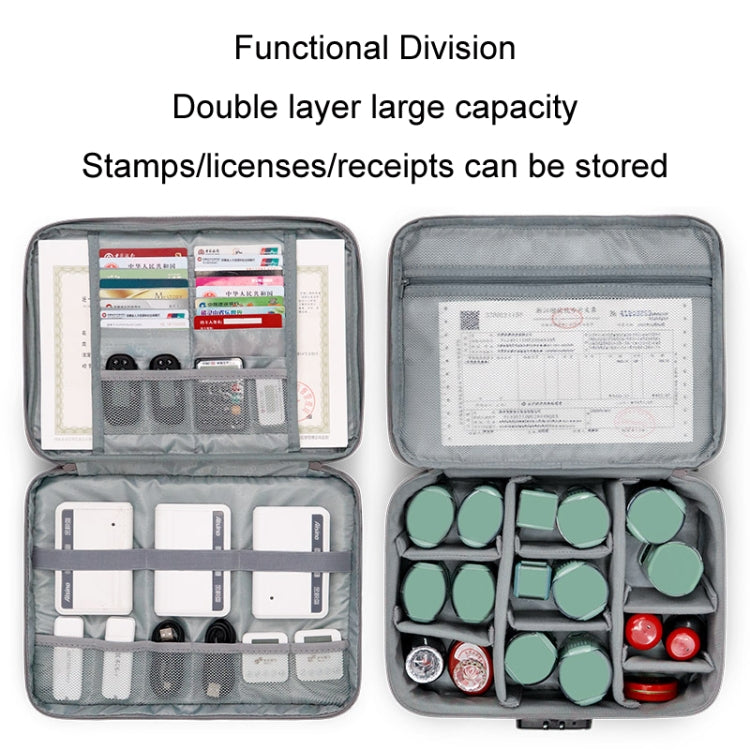 Baona BN-B013 Stamp Business License Organizer With Combination Lock(Black)
