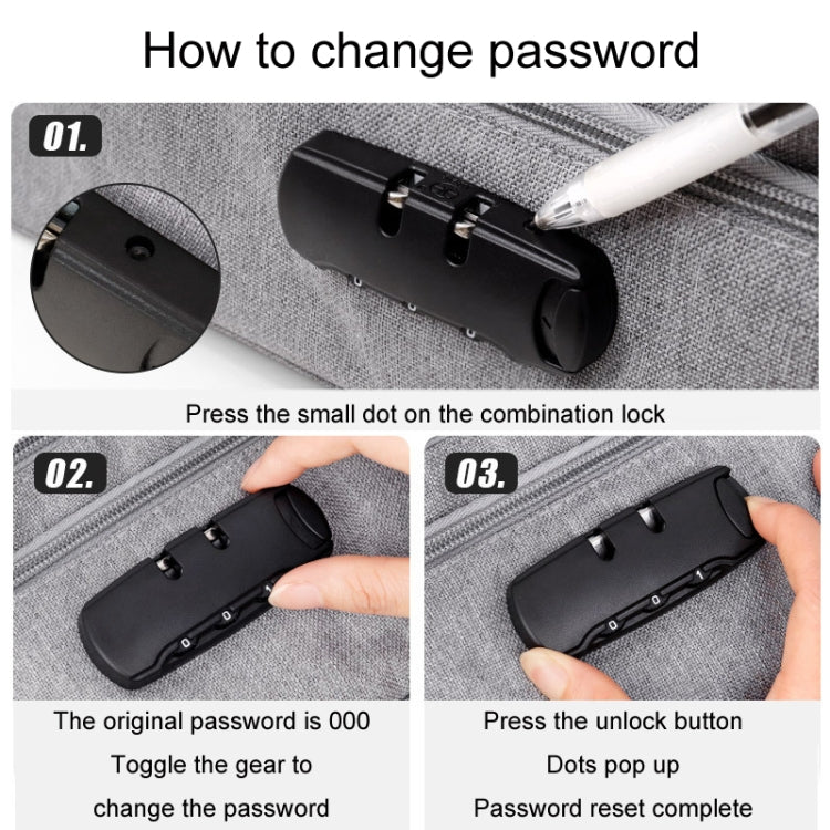 Baona BN-B013 Stamp Business License Organizer With Combination Lock(Grey)