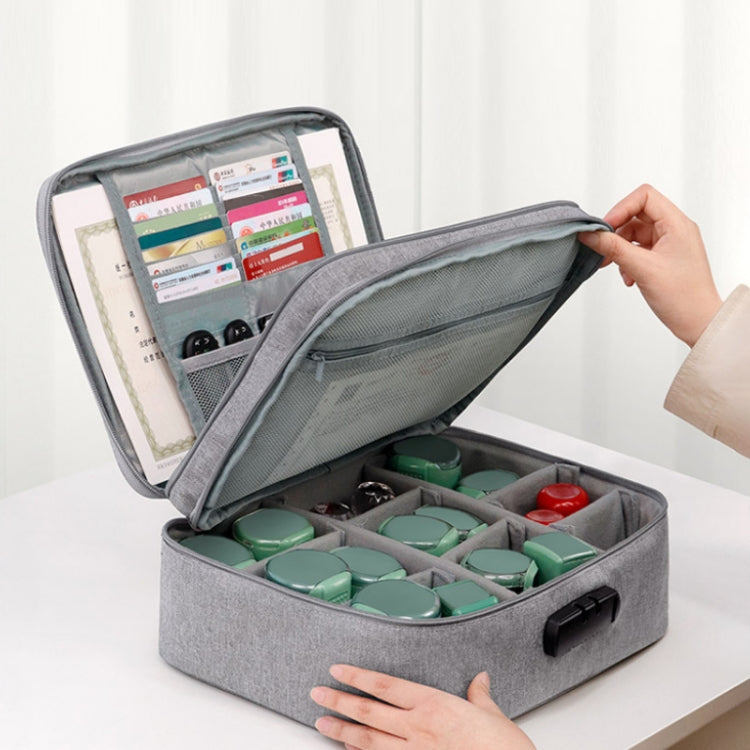 Baona BN-B013 Stamp Business License Organizer With Combination Lock(Grey)