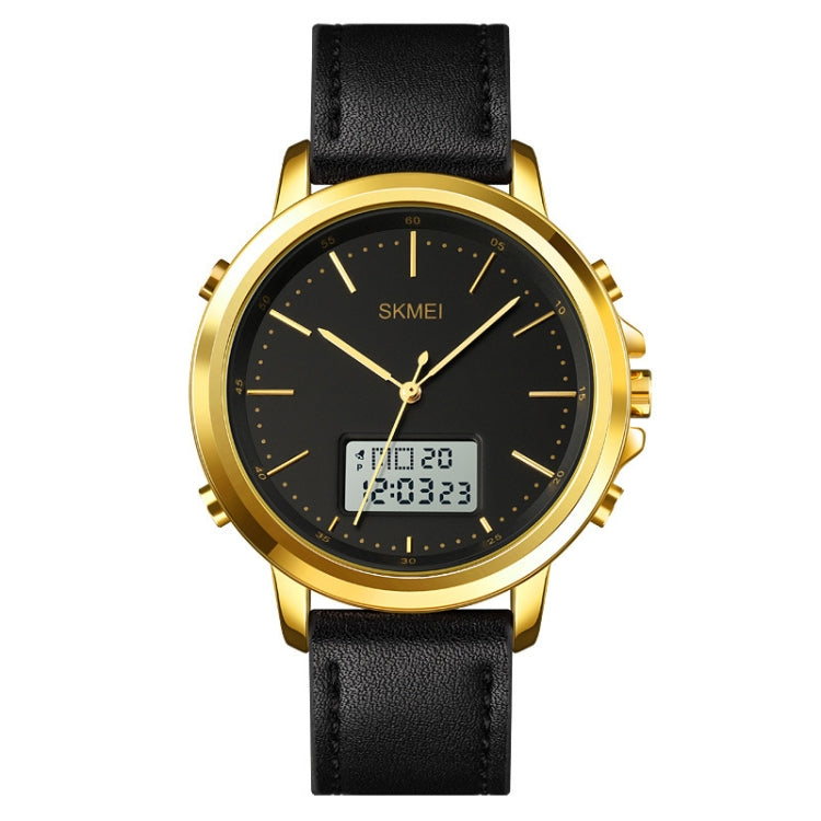 SKMEI 1652 Dual Movement Sports Leather Alloy Male Watch, Rose Gold Shell White Machine, Rose Gold Shell Black Machine, Gold Shell White Machine, Gold Shell Black Machine, Black Shell White Machine, Black Shell Black Machine, Silver Shell White Machine...