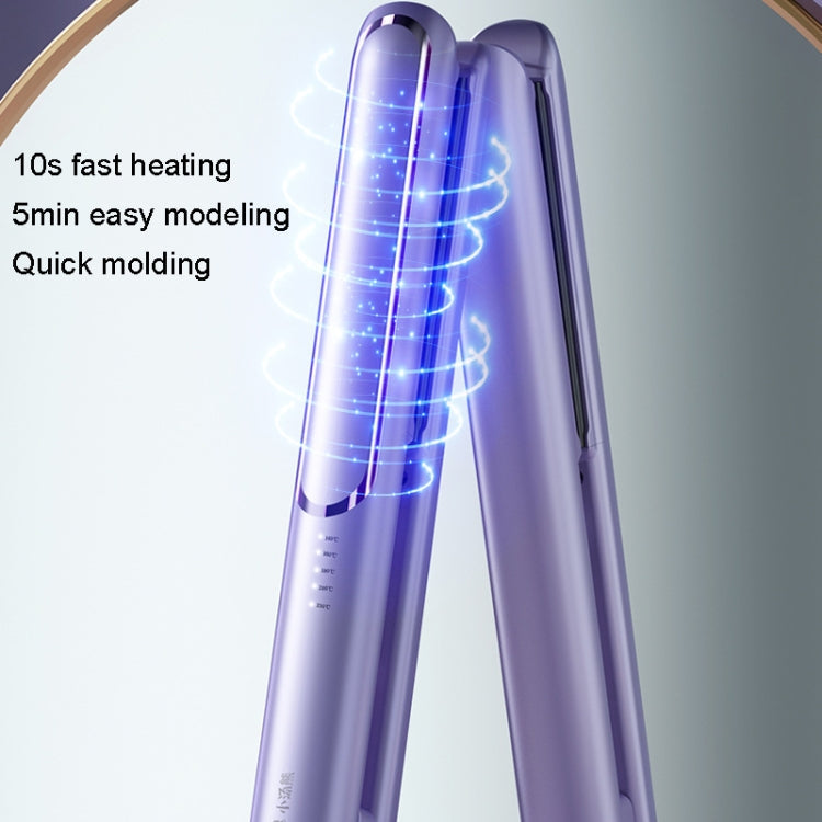 LTBEAR Negative Ion Straightening Curling Hair Wet and Dry Clipper Anti Hot Curling Iron, CN Plug(Champagne)