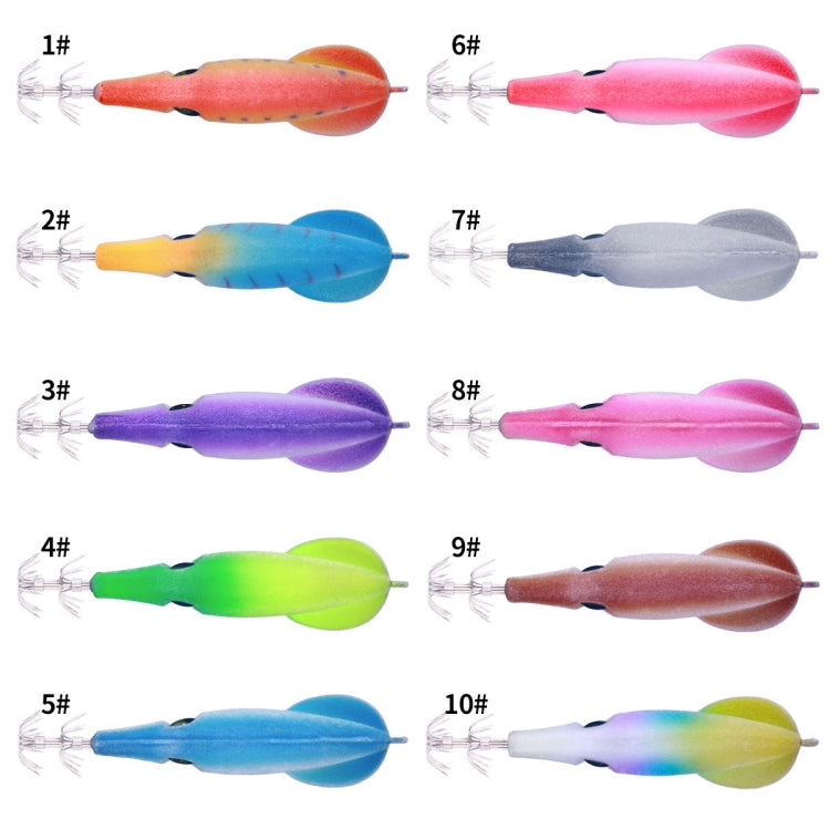 HENGJIA SJ042 Squid Steel Filament Shrimp Bionic Bait Sea Fishing Lures, Size: 9.5cm 6g(Blue Yellow)