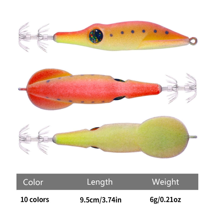 HENGJIA SJ042 Squid Steel Filament Shrimp Bionic Bait Sea Fishing Lures, Size: 9.5cm 6g(Red Purple)