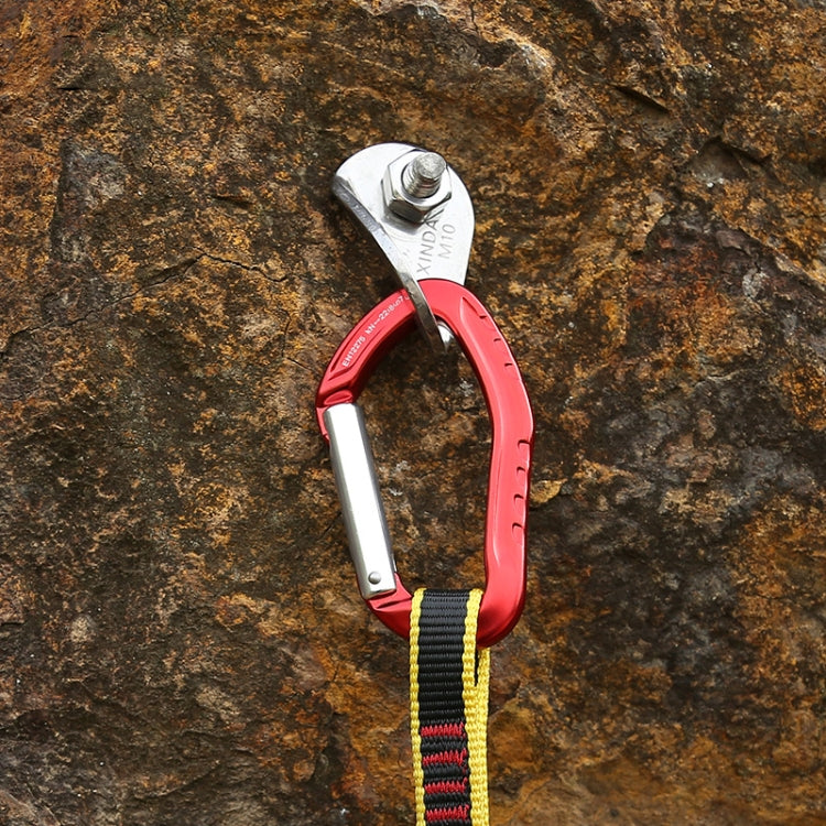 XINDA  22KN Rock Climbing  Straight Quickdraw Spring-loaded Gate Buckle Aluminum Carabiner(Red)