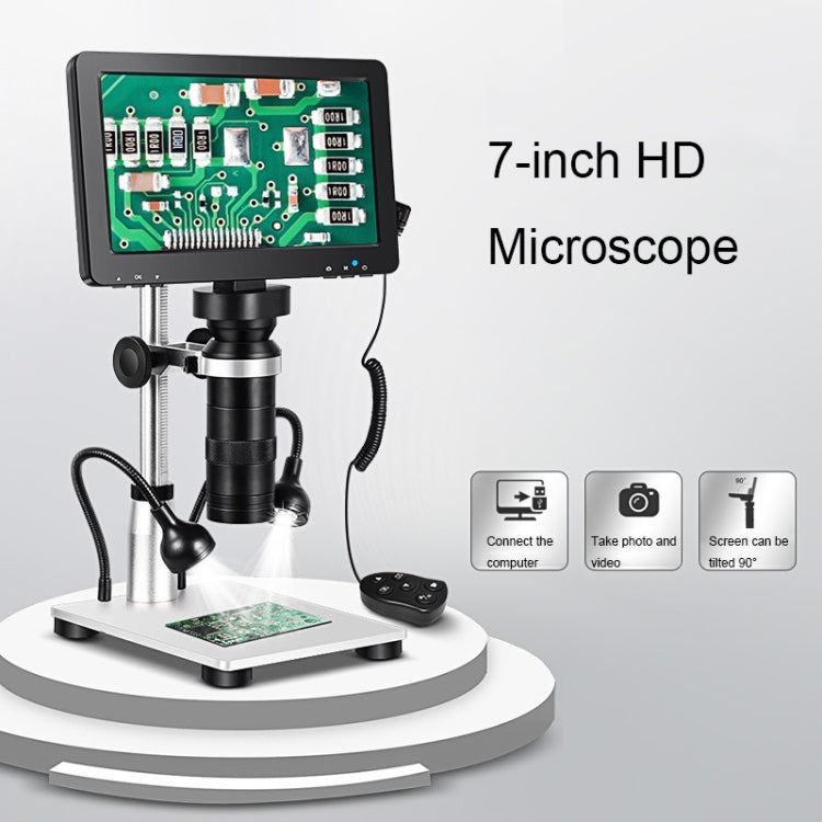 1200X 7-Inch HD Display Multifunctional Maintenance Inspection Digital Microscope, 1200X 7-Inch