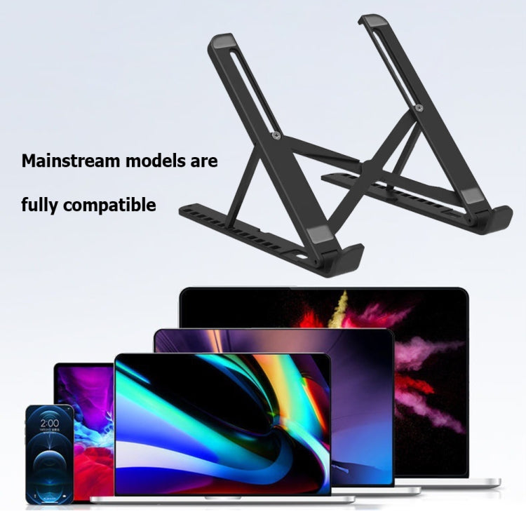 2 In 1 Laptop Mobile Phone Stand Heightening Cooling Stand(Black)