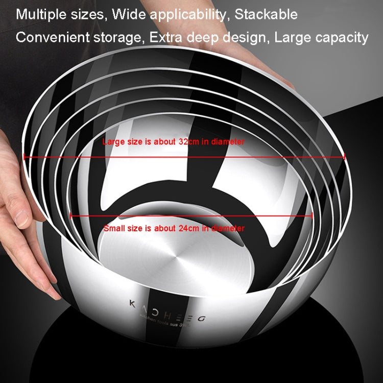 Kacheeg 316 Stainless Steel Basin Food Grade Thickened Kitchen Kneading Basin, Size: 32cm