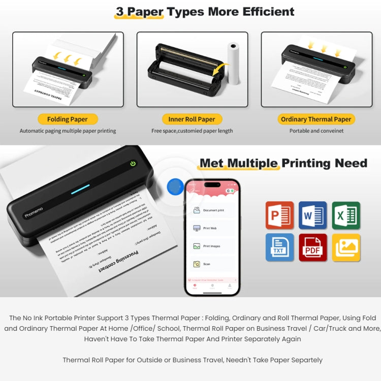 Phomemo M832 300dpi Wireless Thermal Portable Printer, Size: A4 Version(Gray)