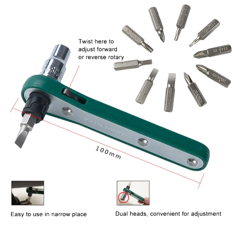 ProsKit 1PK-202B 16 In 1 Socket Driver Head Ratchet Wrench Set