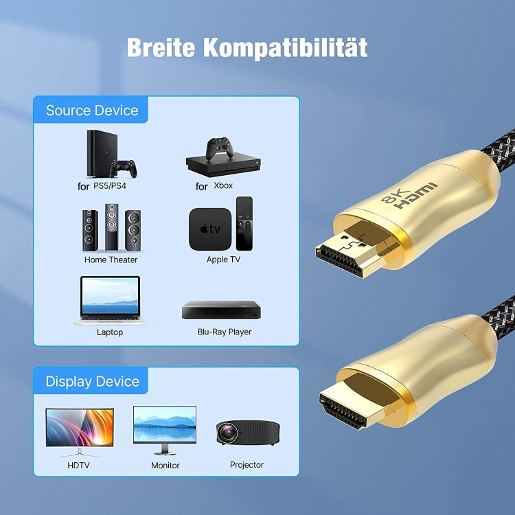 HDMI 2.1 Version 8K 60Hz For PS4 Cable Projector Notebook Set-Top Box Cable, CO-HD801 1m, CO-HD801 1.5m, CO-HD801 2m, CO-HD801 3m, CO-HD801 5m, CO-HD801 10m