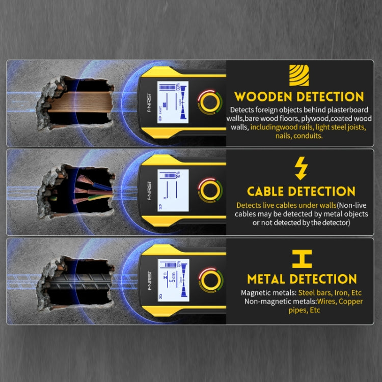 FNIRSI WD-01 Multifunctional Load-Bearing Wall Wire Metal Detector Dark Line Scanner, WD-01