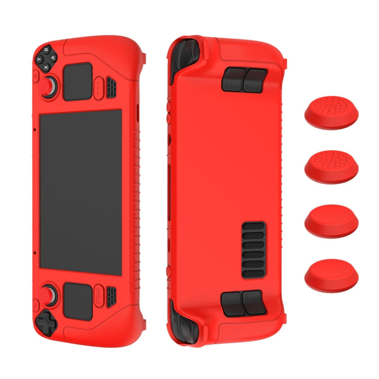For Steam Deck Game Controller Soft Silicone Protective Cover Case With 4pcs Key Cap, SD001 (Luminous Blue), SD001 (Luminous Green), SD001 (Black), SD001 (Red)
