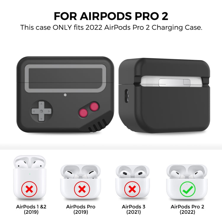 For AirPods Pro 2 AhaStyle PT-JY07 Split Silicone Cartoon Earphone Protective Case(Black)