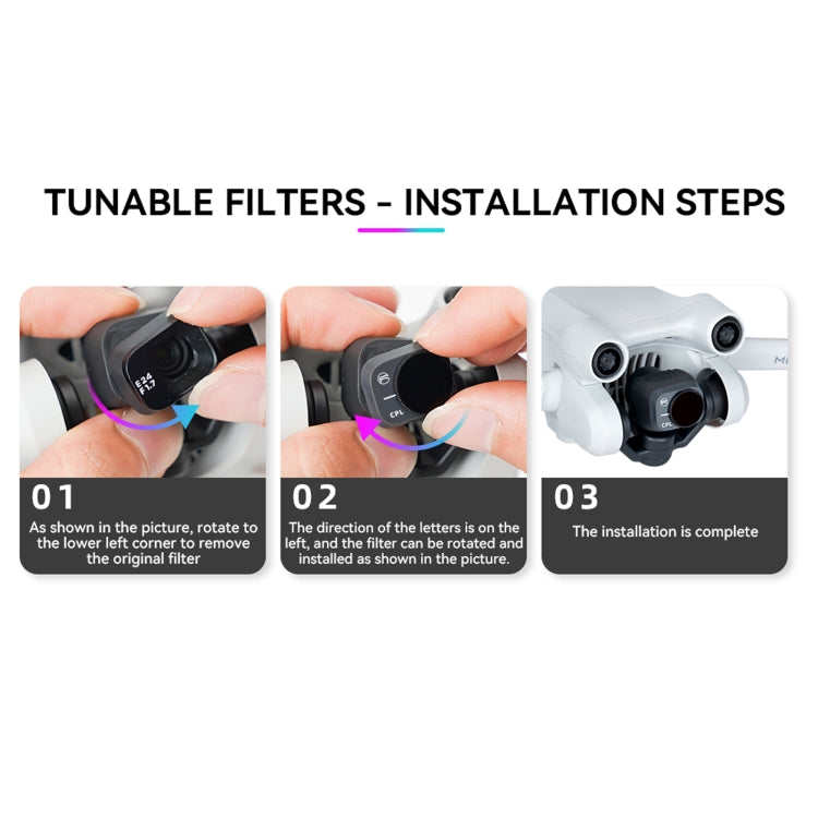 For DJI Mini 3 Pro RCSTQ PL Filters Drone Accessoires  4 In 1 ND/PL 8/16/32/64