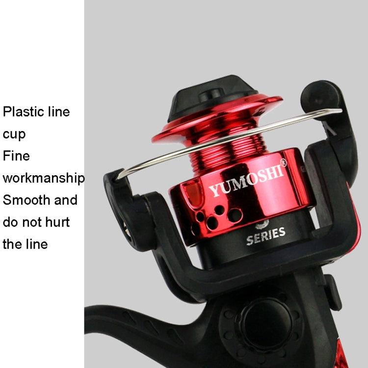 YUMOSHI JL200 Fishing Reel Without Line Plating Head Metal Movement Spinning Reel(Electroplated Yellow)