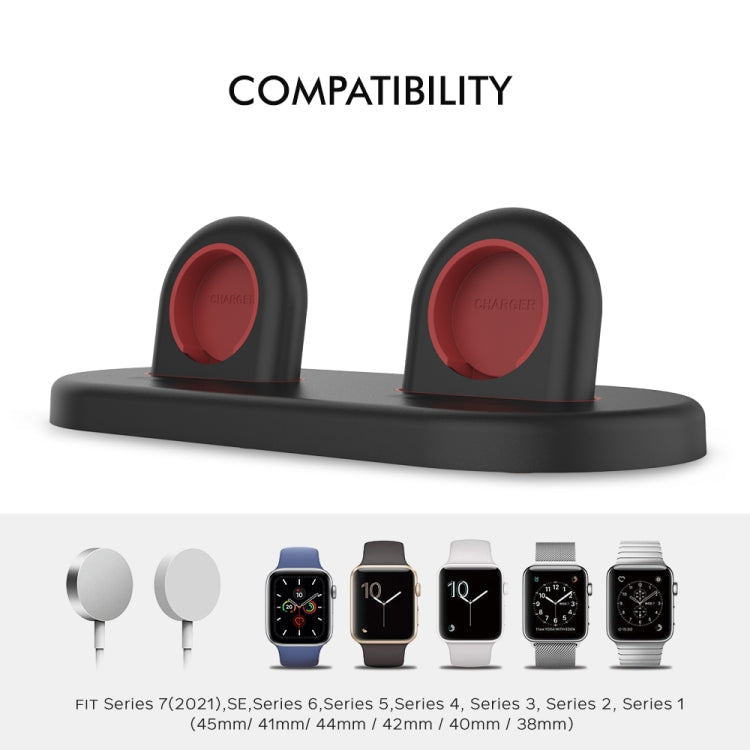 For Apple Watch / Earphone AhaStyle PT116 Universal Plastic Stand Dual Charging Storage Base(White)