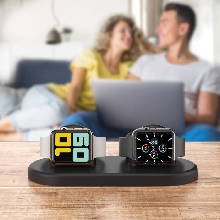 For Apple Watch / Earphone AhaStyle PT116 Universal Plastic Stand Dual Charging Storage Base(White)