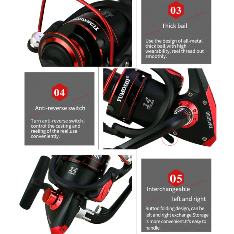 YUMOSHI DM6000 Metal Head Spinning Fishing Reel
