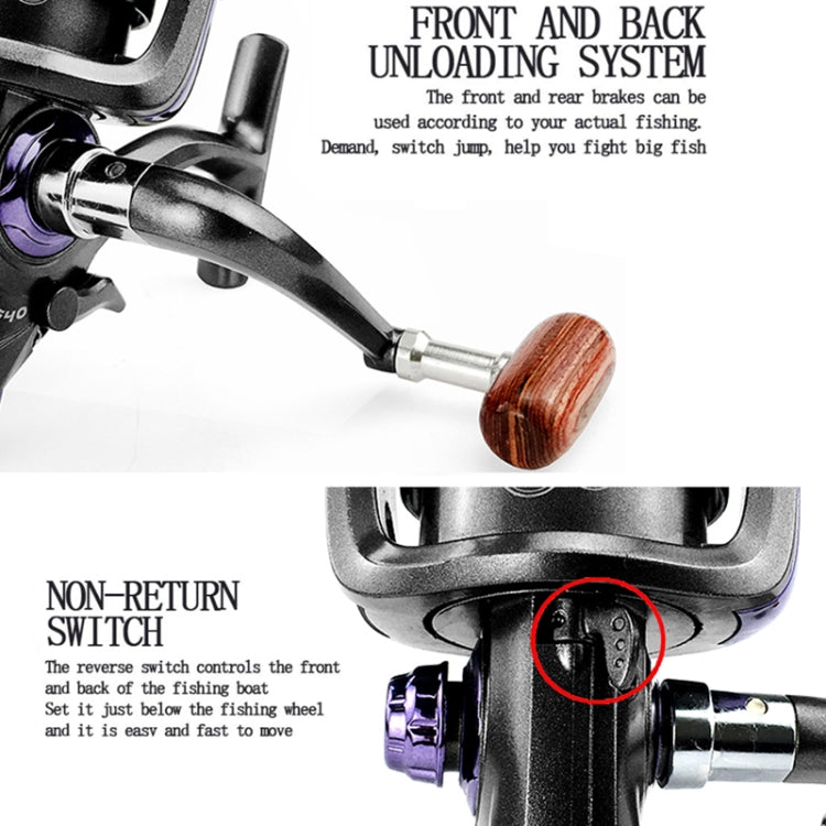 YUMOSHI MG50 Double Unloading Metal Head Front and Rear Brake Fishing Reel