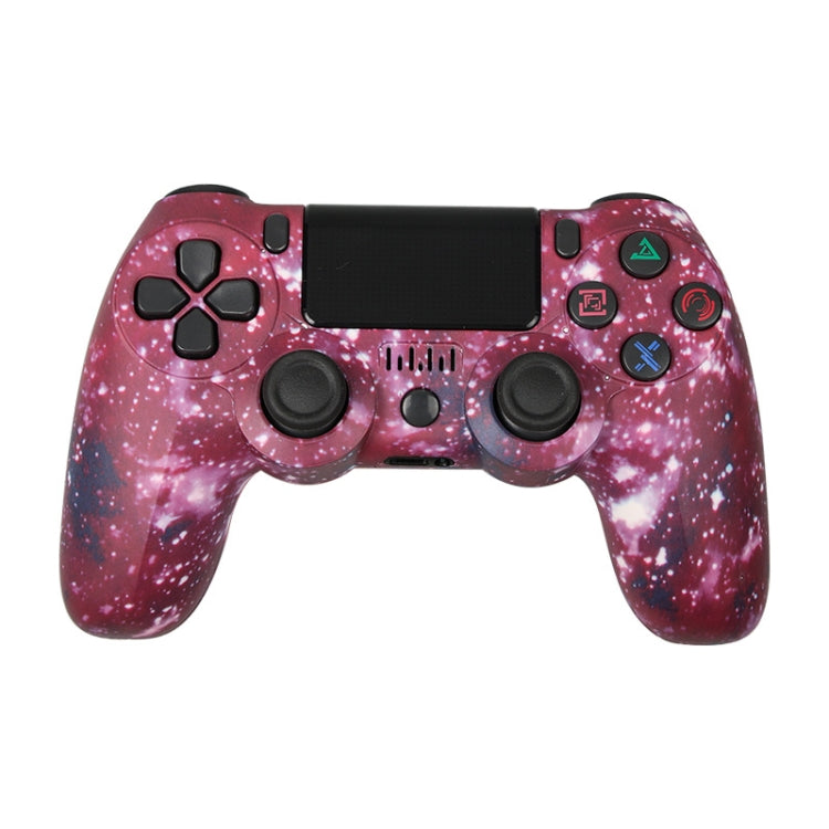 For PS4 Wireless Bluetooth Game Controller With Light Strip Dual Vibration Game Handle, White, Black, Red, Blue, Green, Rose Red, Letter, Line, Fire Ghost, Cartoon, Hulk, Skeleton, Gear, Lightning, Flame, Cloud, Burst, Wood Grain, Star Red             ...