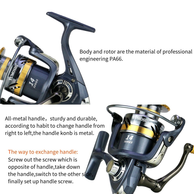 YUMOSHI KS3000 Spinning Fishing Reel Metal Rocker Metal Cup Reel