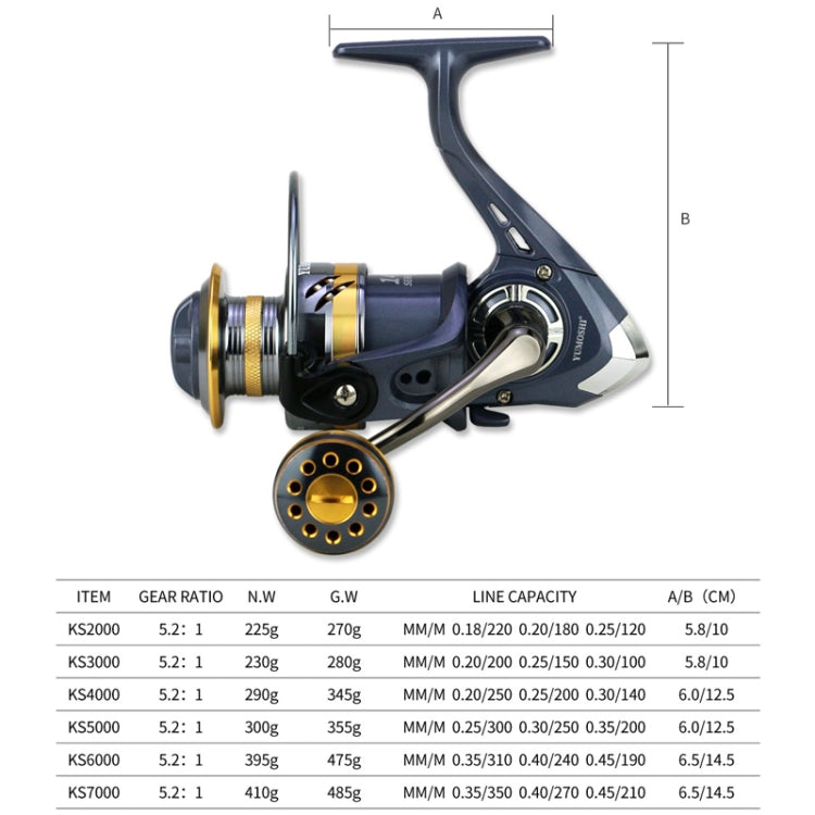 YUMOSHI KS4000 Spinning Fishing Reel Metal Rocker Metal Cup Reel