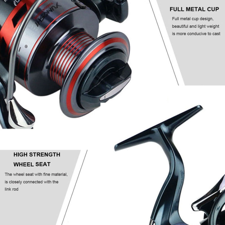 YUMOSHI XS7000 All-Metal Rocker Fishing Wheels Metal Head Fishing Line Spinning Wheel